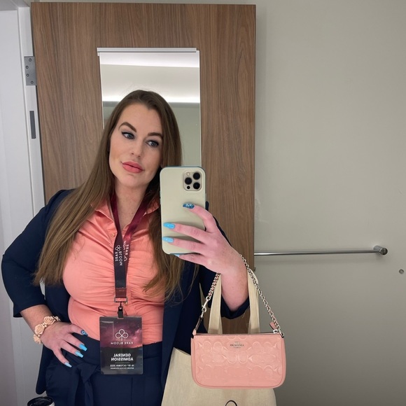 7th Avenue New York & Company Salmon Contoured Button Down Blouse Medium - Picture 6 of 11